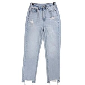 American Eagle Outfitters Highest Rise 90s Boyfriend Jeans Light Wash Distressed